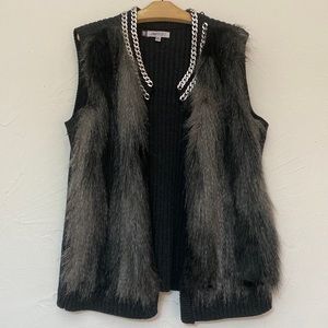 Jennifer Lopez Faux Fur Open Front Vest Size XL
